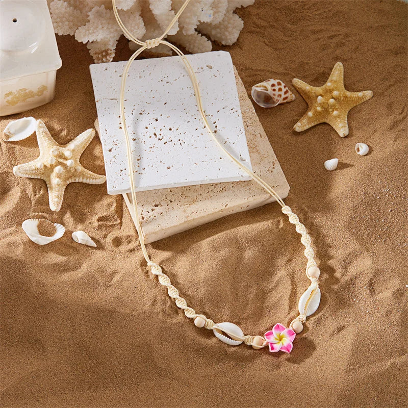 Bohemian Shell Flower Choker Necklace